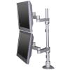 Dual LCD pole mount in silver front view