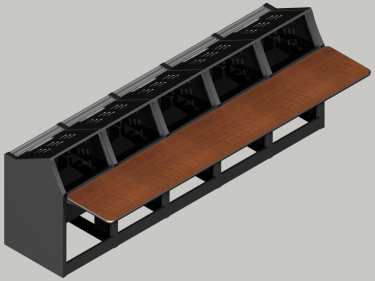 Straight Logic System control room console 5 bays