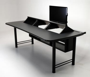 Transform console desk with 3 rackmount turrets