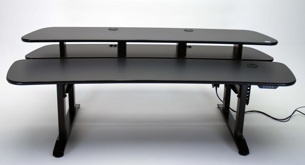 Ergo Duet Dual Surface Height Adjustable Desk With Rackmount